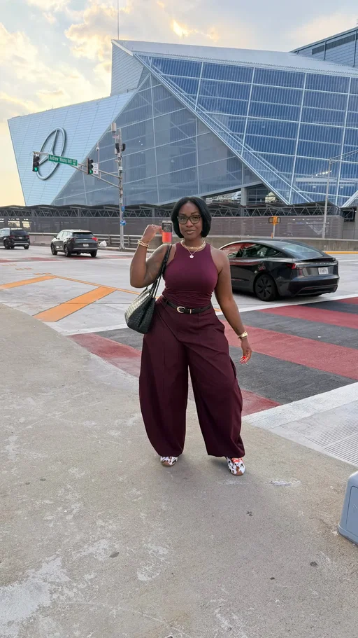 This weekend’s fit check in atl 🫶🏾✨ @asos @stevemadden @Fashion Nova @onequince @Marshalls 