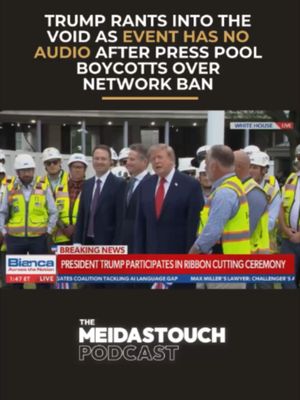 Trump holds a White House event with no TV pool audio after the major networks halted coverage in response to his ban on CNN, MS NOW and Politico. Even a Newsmax host acknowledges the move appears to be “backfiring just a little bit.”