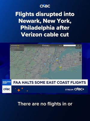 A cable that was cut during construction snarled air travel at Newark Liberty International Airport and Philadelphia International Airport on Monday. ⠀ The disruptions spread to New York City as the FAA also temporarily halted flights into LaGuardia Airport and John F. Kennedy International Airport. ⠀ CNBC's Leslie Josephs has the details. #CNBC #airports