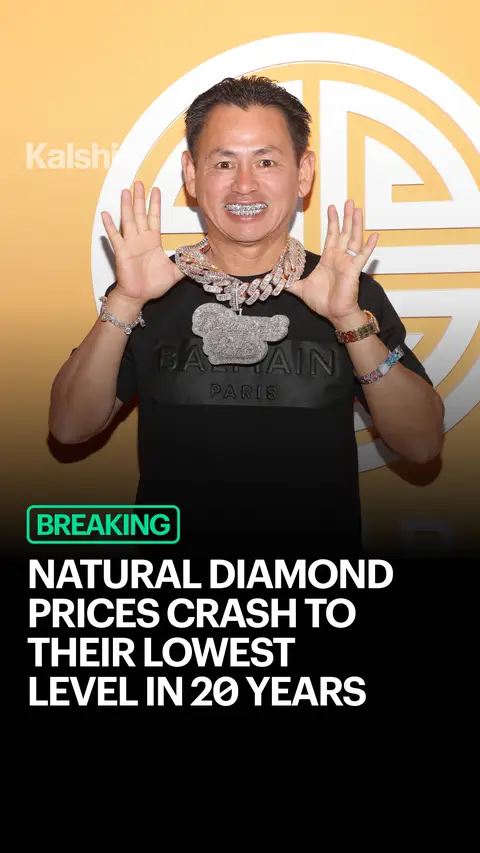 Natural diamond prices have crashed to their lowest level in two decades. A 1-carat diamond that averaged $6,000 in 2021 goes for around $4,200 today, as lab-grown alternatives at 75% less flooded the market. Gold went the other way, hitting a record above $5,500 in January before settling near $4,360. In 2021, one diamond bought about 3.3 ounces of gold. Today it buys less than one. Kalshi traders forecast gold at $4,450 by year end.
