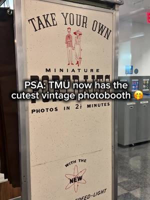 Find this vintage photobooth from 1959 inside The Image Centre presented alongside the Richard Avedon: Immortal exhibition 📸  #tmu #photobooth #vintagephotobooth #toronto 