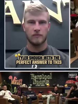 good answer, good answer 😭  📺@FOX Sports #tylershough #barstool #interview #nfl 