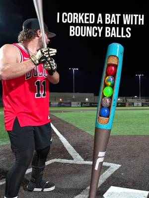 I tried corking a wood bat with bouncy balls… #baseball #MLB 