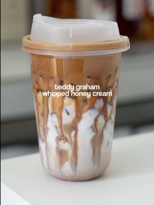 Teddy graham latte but lil extra with whipped honey cream 😋 #fyp #homecafe #coffee #foryou #icedcoffee 