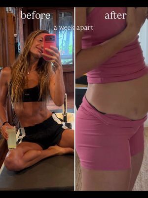 Less than a week apart. I thought I’d share in case it helps anyone out there. And no Im not pregnant haha. So..I had no idea what was happening, but I went from feeling phenomenal—full of energy, strength, clarity, and just really happy—to completely inflamed and lethargic which felt like over night. I hadn’t changed anything that I could pinpoint, yet it felt like my body was blowing up more and more every day.  I decided to take some tests. I thought maybe it was parasites, but I wanted to know for sure—and I found the answer! I had high levels of a strain of E. coli, which must have happened from bad water or something on my travels, causing leaky gut, inflammation, and just throwing my system off its rails. Long story short, I’m super grateful to be able to pinpoint the root of the issue, and if you’d like me to share more, I can! (I found out a few other things I’m working on now too) I’m on the road to fixing the issues, and after a month, I’m finally feeling more normal but I’ve been told it will take at least 3 months- which I’m honestly over the moon about at this point. Just another reminder that our health is everything. When you feel good, you can do so much—and when something is off, you feel it everywhere and sometimes it’s worth doing the tests to figure out what’s really going on. So grateful to be on the road to feeling like myself again and being forced to learn more and grow! If you have any questions I’m happy to try and answer and if you’ve experienced similar please share your experience🫶🙏 💕 #healthiswealth #bloating #healthjourney #ecoli #ibs 