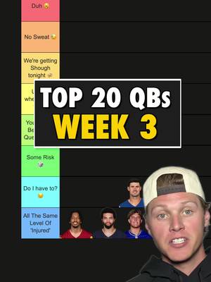 Top 20 QBs for week 3 #fantasyfootball #football #TikTokCampaign #nfl #nflfantasy 
