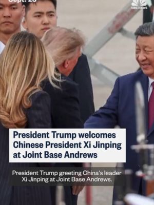 President Trump welcomes Chinese President Xi at Joint Base Andrews.