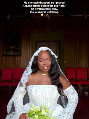 Am I the only one that prays when they are nervous??? 🥹🙏🏾✨🤍 It’s so crazy because what in the world! My stomach was in knots because now I have to say “I DO” in front of everyone and it’s like a OMG moment 🥹😢😩 I was so nervous so I literally just starting praying without hesitation.  Feeling so blessed for this day! Make sure you’re following along because it gets bit wild and feel like heaven on earth at the same time!!  #bridesoftiktok #bride #bridetok #prayer #weddingday 