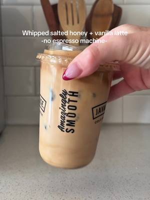 No espresso machine? No problem 😉🫶🏼 recipe below!  Recipe:  1 tbsp instant espresso  1 tbsp honey  1 tsp vanilla bean paste  Pinch of flakey salt @Maldon Salt  1/4 cup water- froth  Add ice & milk of choice  #coffeeathome #coffeetiktok #coffee #coffeerecipe 