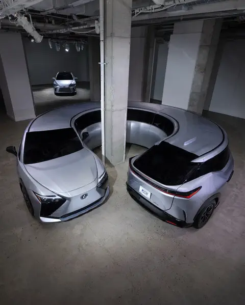 @MSCHF x @lexususa present MOTOMORPHOSIS On view now, during Armory Week 2026. Opening night drinks and bites provided by Lexus Culinary Master Esther Choi @esther choi. Public Opening 9/24 from 7-9pm Viewing Hours 9/25-26, 10am-6pm  Location: Chelsea Industrial, 535–551 W 28th St  motomorphosis.com *Dramatization
