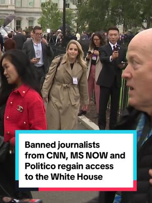 Reporters whose White House access was revoked after President Trump barred CNN, MS NOW and Politico from the grounds were allowed to enter the complex again Thursday, hours after a federal judge ordered senior Trump administration officials to restore their press credentials. Footage from MS NOW and CNN showed their reporters regaining access to the White House and broadcasting from inside the gates hours after U.S. District Judge Timothy Kelly issued his order granting the outlets temporary relief. Politico also reported its reporter was allowed to reenter the grounds. #media #whitehouse #trump #news #press 