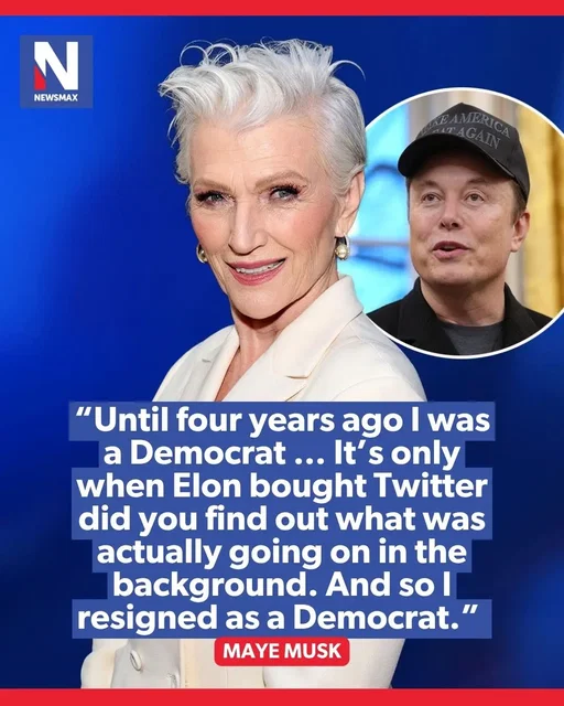 PARTY BREAK: Maye Musk told NEWSMAX Wednesday why she left the Democrat Party after decades of support, saying she became disillusioned with the party and what she learned after her son Elon Musk bought Twitter.