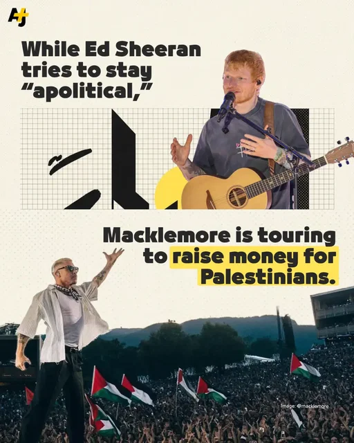 While social media focuses on Ed Sheeran, Macklemore is taking a “Free Palestine Tour” on the road to raise money for people in Palestine and the movements that support them. The tour kicks off with shows in Dublin, Paris and London in October, with artist announcements and U.S. dates coming soon. #Macklemore #EdSheeran #Palestine #Gaza #WestBank