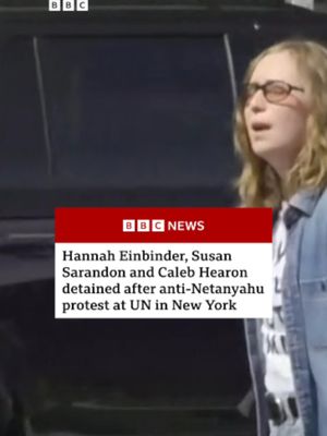 A number of people who protested against Netanyahu's visit to the UN General Assembly were detained in New York City. A spokesperson for the NYPD said officers had responded to reports of an "unscheduled demonstration" where protesters were blocking a junction. #Netanyahu #Israel #Palestine #HannahEinbinder #SusanSarandon #CalebHearon #BBCNews
