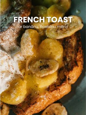 Šīs brokastis man vienmēr atgādina bērnību! 🍞 French toast ar banānu un apelsīnu mērci, tieši tā, kā mamma gatavoja Kanādā. 🥹 Saglabā recepti nākamajām lēnajām brīvdienu brokastīm! Visas sastāvdaļas atradīsi @Lidl Latvija 🛒✨ #gourmando #lidllatvija #sadarbība #brokastis #recepte