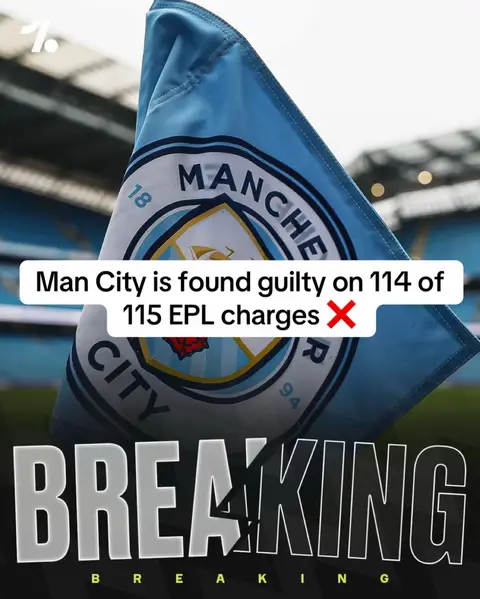 Manchester City have been found guilty on 114 of 115 of the Premier League’s financial regulations they were charged with, according to David_Ornstein The club are set to challenge the ruling with any sanctions still to be determined. #mancity #guilty #epl 