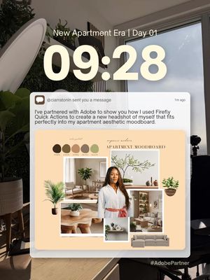 Turning “I have an idea…” into an actual moodboard ✨ I partnered with Adobe to show you how I used @adobefirefly Quick Actions that worked perfectly for my new apartment aesthetic Try Off the Runway yourself → 🔗 in bio. @Adobe Live #AdobePartner #AdobeFirefly #apartmentaesthetic #moodboard