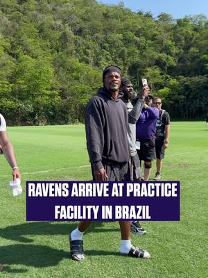 Ravens take in the environment at the practice field in Brazil. #nfl #ravens #brazil #rio 