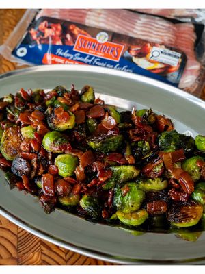 Maple Bacon Brussels Sprouts worth fighting over this Thanksgiving. @Schneiders 