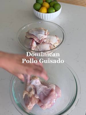 Pollo Guisado receta 🇩🇴⬇️ Ingredients * 6 chicken thighs * 6 chicken drumsticks * 2–3 tbsp sofrito * Garlic cloves minced * Oregano  * Adobo  * Sazon packet  * ½ green bell pepper, sliced * ½ red bell pepper, sliced * ½ red onion, sliced * 1 can tomato sauce * 1–1½ cups water * Cilantro  * 1–2 tbsp sugar * Salt and pepper, to taste Directions 1. Season chicken with sofrito, garlic, oregano, adobo, and oil. Marinate for 1 hour. 2. In a caldero, heat oil and sugar until the sugar turns golden brown. Add the chicken and brown on all sides. 3. Add green pepper, red pepper, red onion, extra seasoning, tomato sauce, water, and cilantro. 4. Cover and simmer until the chicken is fully cooked and tender, about 30–40 minutes.   #dominicana #polloguisado #dominicanfood #recetas #cocina 
