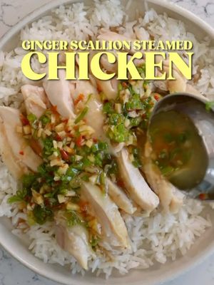 A comfort meal I never get tired of 🤤 Comment “recipe” for the full written recipe! . . • 4 bone in, skin on chicken thighs  • 2 knobs of ginger  • 6 sprigs of scallions  • 2 tbsp soy sauce  • 1 tbsp oyster sauce  • 1 tbsp sambal • 4 tbsp avocado oil #TikTokRecipeContest 