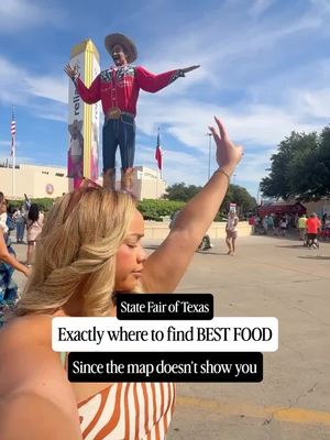 Share this with your FAIR BESTIE & Save this so you don’t get lost trying to find food at the State fair of Texas 2026!😍 These are some of the best foods and food booths at the state fair. The map they provide shows you some but not everything… Now that I know my way around a bit more, I hope this is helpful for you! A lot of you had questions on my last post, so here are my answers: Each coupon is worth $1 and you can buy 10 at a time at the kiosks. I spent $80 in coupons but was gifted a ticket from (so thank you 😘) and was gifted about $50 worth of food from Everything I ate would have cost me $140 plus $27 entry on a Friday. Tickets for entry vary between $17-27 and depends on the day you go. You can get discounts if you go after 5pm. And if you’re curious about outfits or what to wear at the state fair… just make sure you were something cute, comfy and have comfortable shoes. My sandals were perfect so my feet never started hurting. Pack a fan. Portable charger. Hand sanitizer. Sunblock. Sunglasses. And mosquito repellent. Tell me if this was helpful! 🔁 Reshare it to your page or your stories to help others out, too! Foods #statefairoftexas #dallas #thingstodoindallas #dallasinfluencer #dallasfoodies