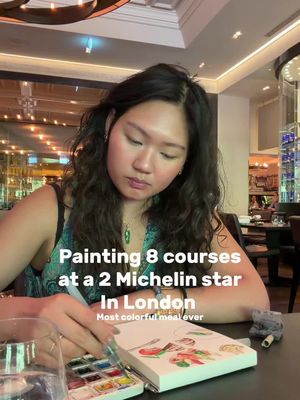 My most colorful painting to date! Everything was sooo whimsy!! Hehe  📍 Dinner by Heston Blumenthal- the mandarin oriental, London  @MICHELIN Guide  #foodillustration #london #michelin #tastingmenu #watercolour 