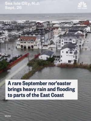 Floodwaters have covered streets in coastal New Jersey as a powerful nor’easter battered the Northeast, knocking out electricity for tens of thousands of customers and threatening dangerous conditions through the weekend.