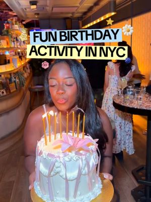 Fun Birthday Activity In NYC 🎂🫧🥂 I was tried of boring birthday dinners and made my birthday interactive this year. Here’s the perfect way to celebrate your birthday!  📍Electric Shuffle is a shuffle board restaurant and bar located in Nomad, NYC. For $75pp you can get open bar for 90 mins, family style shareables and apps, 90 min shuffleboard and a live dj that will have you littttt all night! 🔥 We had a TIME! The drinks were flowing and they were strongggg, the food was tasty, the dj was a VIBE and the shuffleboard was so fun. We got so competitive but that’s what made it sooo much fun. Definitely the best way to spend a NYC Birthday 🥳 SR Rating: A+ ⭐️ Want to find out more? Check this out.  📍44 W 30th St, New York, NY 🥳 Birthday Packages Available (Sign, Cake, Prosecco)  🍹Shuffle Social: 90 Min Open Bar (Cocktails, Beer, Wine, No shots or doubles) 90 Min Shuffleboard, Shareable Food & Live Dj #shuffleboard #nyc #birthdayideas #thingstodoinnyc #nycactivities  . . . birthday ideas in nyc, fun with friends, explore nyc, electric shuffle, birthday party, nyc birthdays, nyc things to do