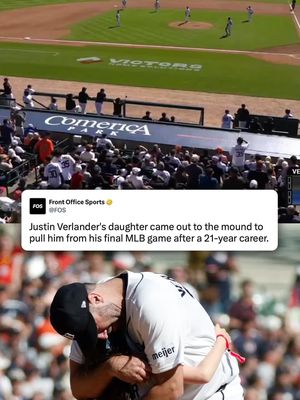 Justin Verlander's daughter came out to the mound to pull him from his final MLB game.   Verlander walked off with his family shortly thereafter, wrapping up a 21-year career featuring:   • 3 Cy Young Awards • 10 All-Star selections • AL MVP   🎥 @mlb