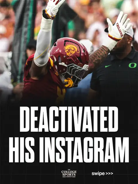 Desman Stephens, the USC player that hit and injured Dante Moore, has deactivated his Instagram account 😬 Stephens was seen with wild behavior after the hit before being ejected.  #usc #oregon #football #cfb #CollegeFootball 