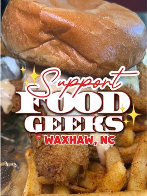 SUPPORT FOOD GEEKS – Currently located in Waxhaw, NC, this family-owned restaurant has announced plans to close after a rent dispute. Serving soul and comfort food, the Brooklyn way, the eatery has a menu filled with delicious offerings ranging from traditional breakfast favorites, chicken tenders and wings, sandwiches, seafood platters, fry bowls, desserts and more.   📍203 N Broome St. Ste A, Waxhaw, NC   ▪️Go Fund Me – Link in bio. @Food Geeks Eatery  👉🏾4 pc Shrimp ($4) 👉🏾Cajun Seasoned Fries ($2) 👉🏾Fried Chicken Thigh ($2.25) – ordered mine coated in honey 👉🏾Large Plate ($25.99) – 2pc Fried Catfish, 4pc Fried Shrimp, Mac & Cheese, and Fried Okra 👉🏾Red Hook Fried Fish Sandwich ($12.50, extra fish +$2)   ▪️Other Recommendations: Baked Mac + Cheese BBQ Jerk Coney Island Geek Cut Wings Big Daddy Kane Surf + Turf Sandwich BK All Day Wings BK Smash Burger Boo’d Up Coney Island Geek Cut Wings Bushwick Ave. Cheesesteak Brownsville Fried Chicken Wings & Peach Waffles Brownsville Jumbo Whole Fried Chicken Wings Candied Yam Jumbo Whole Wings Catfish Tacos Collard Greens Deep Fried Lobster Tail + Shrimp Mac + Cheese Bowl Housemade Banana Pudding “King Mega” Waffle Sandwich Kings Plaza Fried Shrimp Burger Mini Sweet Potato Pie Mother Gaston Fried Shrimp & Fish Seafood Platter Nostrand Jerk Bowl Park Place Lamb Platter Sassy Salmon Croquettes & Grits Shrimp & Grits Signature Punches: Brooklyn, Church, Pink Passion Spanish Harlem Coney Island Geek Cut Wings Strawberry Cinnamon Bread Pudding Sunday Dinner Meatball Tompkins Ave Chop Cheese • • • #foodgeekseatery #foodgeeks #WaxhawNC #discoverclt #exploreclt  