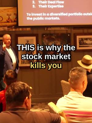#volatility kills your stock portfolio over time. Avoid it with private equity investing. This is an excerpt from our #accreditedinvestor luncheon in Irvine, California. Follow us for more.