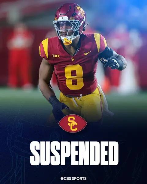 BREAKING: USC has suspended Desman Stephens II for one game for his conduct after his hit on Dante Moore. Stephens released a statement apologizing for his conduct. #cfb #CollegeFootball 