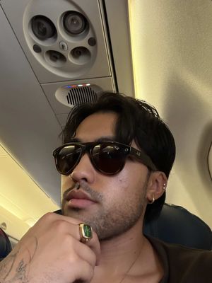 Why be late, when you can be fashionably late? Priorities! 😎  Wearing my new @raybanmeta Aviator glasses! #RayBanMetaPartner #FashionWeek #OutfitInspo #Lifestyle 