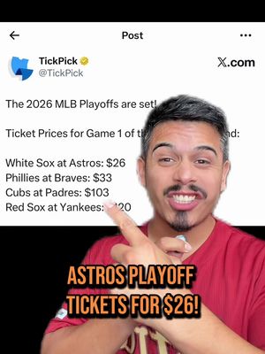 Astros Playoff Game 1 starts tomorrow! @TickPick  . . #MLB #baseballseason #tickpick #houstonastros 