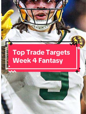 These are the top trade targets ahead of week 4 in fantasy football my biggest trade away being Jaylen Waddle due to his inconsistency and Rashee Rice due to his value being high and Christian Watson, Matthew Golden and Drake London are must buys even at their price. #fantasyfootball #fantasyfootballtips #fantasyfootballadvice 