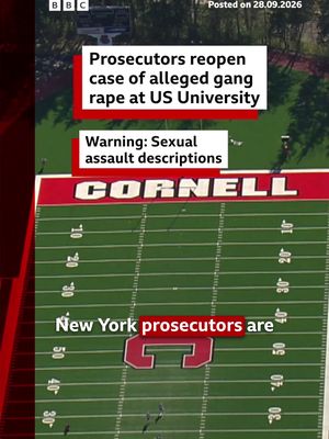 New York state prosecutors say they will reopen a criminal inquiry into the alleged rape of a woman at Cornell University in 2024. #Cornell #NewYork #University #USNews #BBCNews