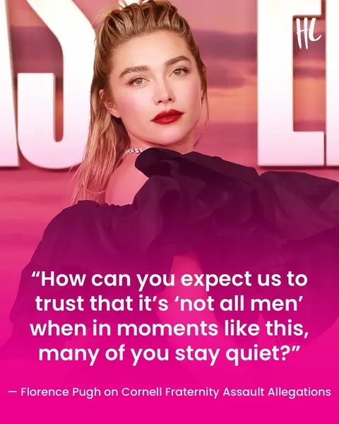 Florence Pugh penned a powerful statement on her Instagram about the sexual assault allegations that several Cornell University frat members are facing. (📸: Getty Images)