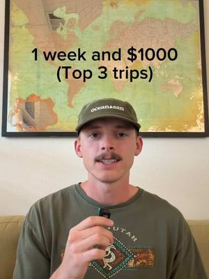Sometimes all you need is 1 week and $1000 to have a great trip. Here are my top 3. • #cheapflights #budgettravel #solottravel #spendingmoney #oneweektrip