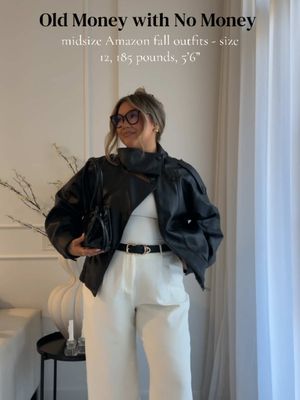 GRWM old money with no money midsize affordable fall outfits chic #midsizefashion #amazonfinds #zaraleatherjacket 