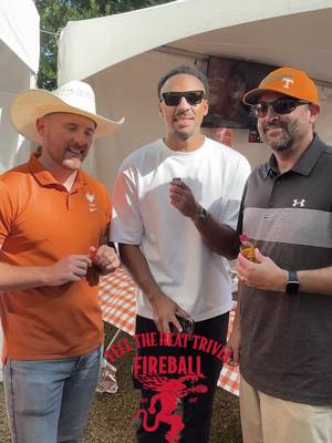 Feel the Heat @fireballwhisky trivia battle between Vols and Longhorns #ad21+ #enjoyresponsibly #fireballpartner 