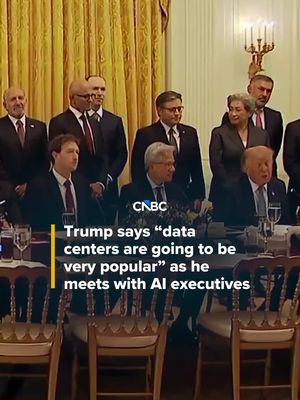 President Donald #Trump talked up the benefits of data centers following a luncheon with major tech leaders at the White House on Tuesday. ⠀ Read more at the #linkinbio or the link on screen. #CNBC #datacenters