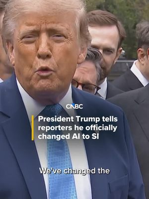 President #Trump told reporters that he officially changed #AI to “super intelligence.” ⠀ Read more at the #linkinbio or the link on screen. #CNBC