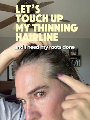 Menopause hair line problems and trying to save money on color led me to try this product and I use it every day and love it. #midlifewomen #genxmom #thinninghairline #menopausesupport #rootcoveruphack 