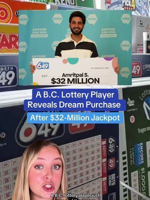 B.C. lottery player just revealed the dream purchase after winning the $32 million-dollar jackpot 💰🎙️-@olga🌟 #bc #lottery #canada #lotterywin #canadatiktok 