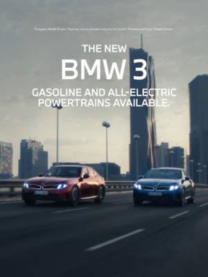 The new BMW 3 and BMW i3. The heartbeat of a new era. Available in both gasoline and all-electric powertrains. Reserve your new BMW i3 at the link in bio today. Stay tuned for more on the new BMW 3. #BMW #3Series #i3