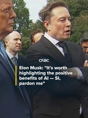 Elon Musk corrects himself after using the initials AI instead of SI while speaking alongside President Donald Trump and other tech leaders outside the White House. ⠀ Trump on Tuesday said he signed a document purporting to "officially" change the name of artificial intelligence to "super intelligence." ⠀ Read more at the link in bio or the link on screen.