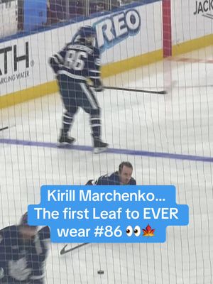First look at Kirill Marchenko in Leafs gear… Wearing  8️⃣6️⃣👀🍁 #hockey #NHL #toronto #leafs 