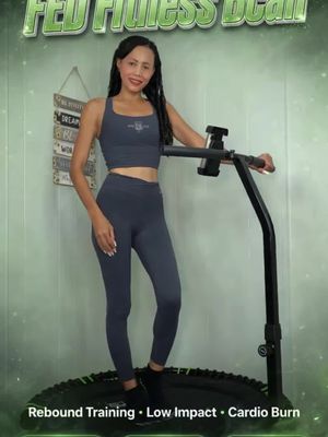 Cardio without the joint pain?? Say less 👀 Testing the FED Fitness Bcan BT4 — bungee-powered (not springs!) so landings are SO soft on knees & ankles 🦵 Comes with 2 types of bungee cords = 6 tension combos to customize your bounce, plus it’s whisper quiet for apartments 🤫 I just throw on a show and bounce. Handle, phone holder & socks included 📦 Low impact, high results  #FEDFitness #FEDFitnessBcanBT4 #lowimpactmovement #rebounder #minitrampolineworkout 
